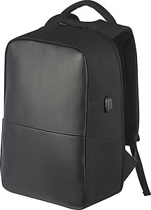 High-quality backpack with USB port, black