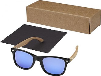 Hiru rPET/wood mirrored polarized sunglasses in gift box