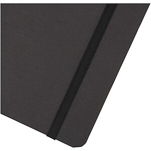 Holm A5 stone paper hard cover notebook with lined pages, solid black