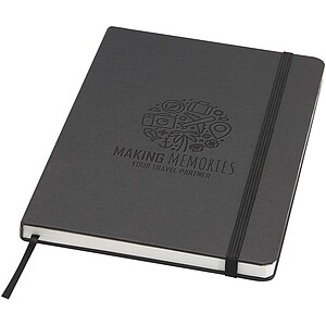 Holm A5 stone paper hard cover notebook with lined pages, solid black