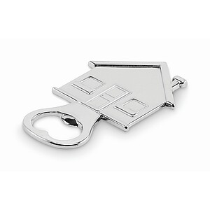 House shape bottle opener, matt silver