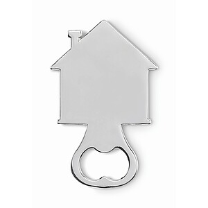 House shape bottle opener, matt silver