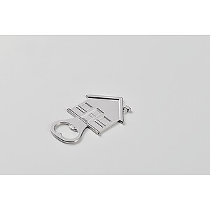 House shape bottle opener, matt silver