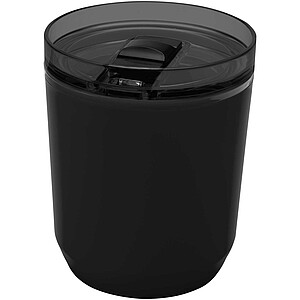Hudson 180 ml recycled plastic double-wall tumbler, solid black