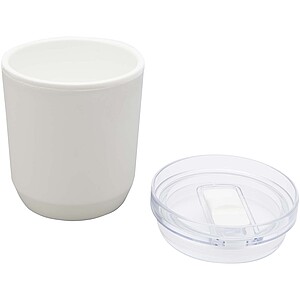 Hudson 180 ml recycled plastic double-wall tumbler, white