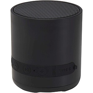 Hunor 3W recycled plastic wireless speaker, solid black