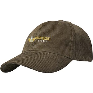 Hutton 6 panel recycled corduroy cap, forest green