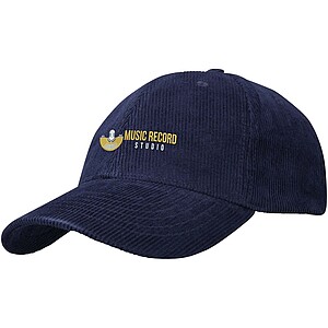 Hutton 6 panel recycled corduroy cap, navy