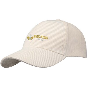 Hutton 6 panel recycled corduroy cap, sandstone