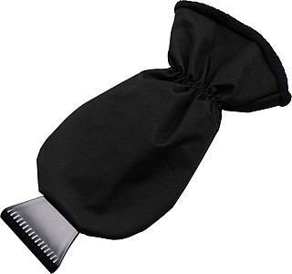 Ice scraper and polyester glove.Black