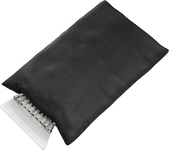 Ice scraper in fleece glove.Black