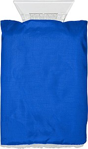 Ice scraper in fleece glove.Cobalt blue