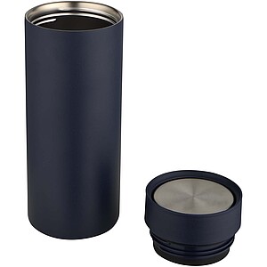 Illuminate 650 ml RCS recycled double wall stainless steel water bottle with 3-piece lid set, navy