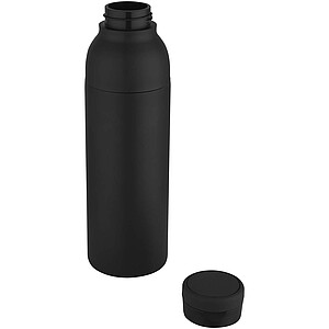 Illuminate 650 ml RCS recycled stainlesss steel double wall insulated water bottle, black