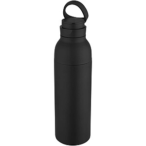 Illuminate 650 ml RCS recycled stainlesss steel double wall insulated water bottle, black