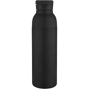 Illuminate 650 ml RCS recycled stainlesss steel double wall insulated water bottle, black
