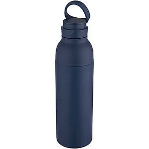 Illuminate 650 ml RCS recycled stainlesss steel double wall insulated water bottle, navy