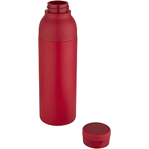 Illuminate 650 ml RCS recycled stainlesss steel double wall insulated water bottle, red