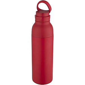 Illuminate 650 ml RCS recycled stainlesss steel double wall insulated water bottle, red