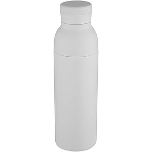 Illuminate 650 ml RCS recycled stainlesss steel double wall insulated water bottle, white