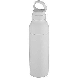 Illuminate 650 ml RCS recycled stainlesss steel double wall insulated water bottle, white