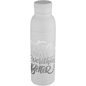 Illuminate 650 ml RCS recycled stainlesss steel double wall insulated water bottle, white