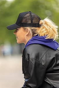 Impact AWARE™ Brushed rcotton 5 panel trucker cap 190gr
