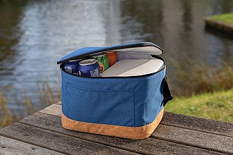 Impact AWARE™ XL RPET two tone cooler bag with cork detail