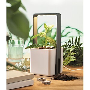 Indoor garden with LED light, white