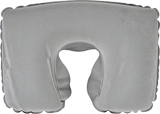 Inflatable soft travel pillow, grey