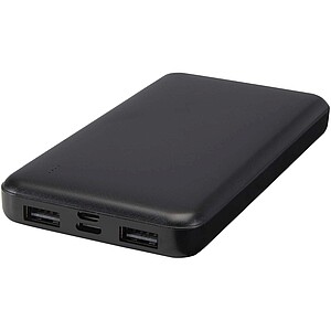 Intan 10.000 mAh 10W recycled plastic power bank, solid black
