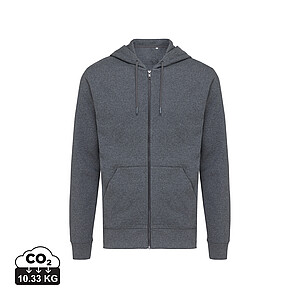 Iqoniq Abisko recycled cotton zip through hoodie, heather anthracite, size XXS