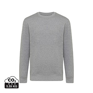 Iqoniq Etosha lightweight recycled cotton crew neck, light heather anthracite