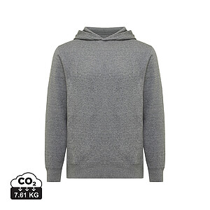 Iqoniq Yengo recycled cotton hoodie with sidepockets, light heather anthracite, size XXS