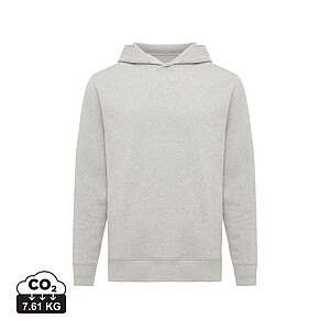 Iqoniq Yengo recycled cotton hoodie with sidepockets, light heather grey, size XXS