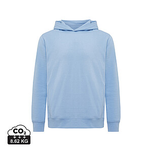 Iqoniq Yengo recycled cotton hoodie with sidepockets, sky blue, size L