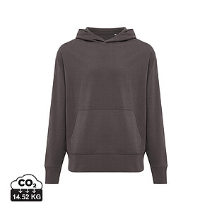 Iqoniq Yoho recycled cotton relaxed hoodie, anthracite, size XXS