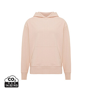 Iqoniq Yoho recycled cotton relaxed hoodie, peach nectar, size XXS
