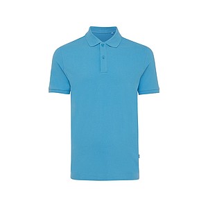 Iqoniq Yosemite recycled cotton pique polo, light blue, L