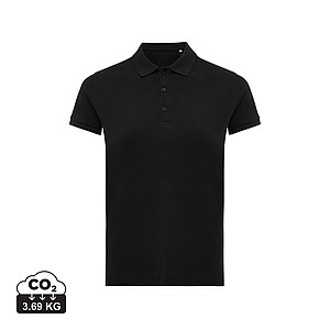 Iqoniq Yosemite women recycled cotton pique polo, black, size L