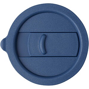 Java 330 ml ceramic tumbler with silicone wrap and plastic lid, blue