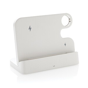 Joltz RCS recycled plastic dual 15W charger with iWatch slot, white