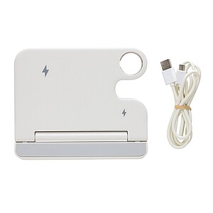 Joltz RCS recycled plastic dual 15W charger with iWatch slot, white