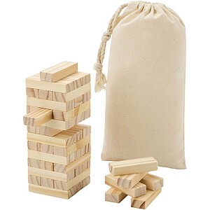 Jumble wooden toppling tower game, natural