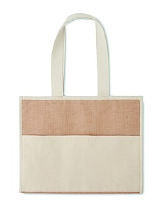 Jute and canvas cooler bag