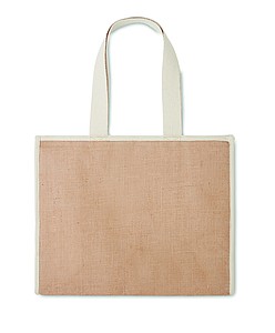Jute and canvas cooler bag