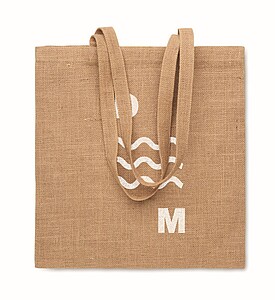 Jute long handled shopping bag