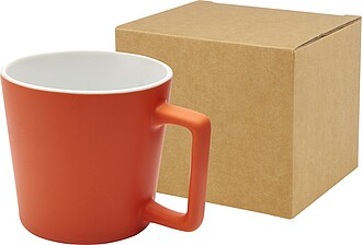 KARAY Keramický hrnek o objemu 370 ml s matným povrchem, oranžová