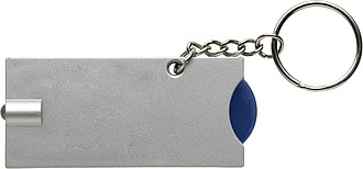 Key holder with coin (€0.50 size)Blue