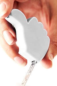 Key holder with one metre tapeWhite